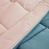 CALGARY - Couette Chaude Microfibre 400gr/m˛ - Beige Galet & Vert Lac - 240 x 260 cm