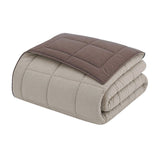 HUDSON - Couette Légere Microfibre - 200gr/m2 - Taupe & Lin 140 x 200 cm