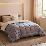 HUDSON - Couette Légere Microfibre - 200gr/m2 - Taupe & Lin 140 x 200 cm