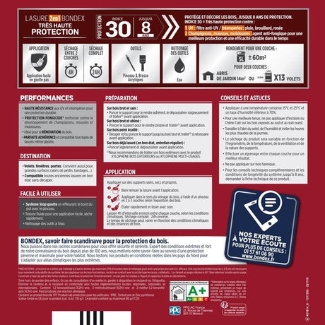 lasure pour bois trés haute protection 8 ans incolore 5L Bondex