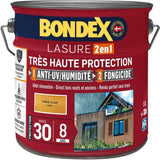 BONDEX - LASURE 8 ans - Indice 30 - Chene Clair - Satin - 2,5L