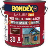 BONDEX - Lasure 8 ans - Indice 30 - Chene Foncé - Satin - 2,5L