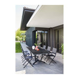 Table de jardin Vita graphite/magma en Aluminium 180/230/280 x100 cm - plateau Kedra