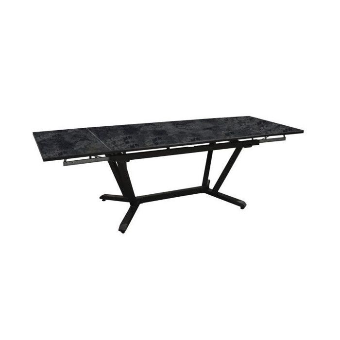 Table de jardin Vita graphite/magma en Aluminium 180/230/280 x100 cm - plateau Kedra