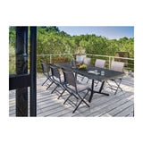 Table de jardin Vita graphite/magma en Aluminium 180/230/280 x100 cm - plateau Kedra