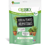 Terreau plantes aromatiques - ORBIO - 3 L - Substrat spécifique aromatiques - Drainage optimisé