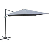 Parasol - Proloisirs - Déporté alu / acier 3x3 - Gris - 8 inclinaisons - Manivelle - Housse + pied inclus