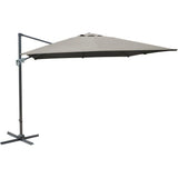 Parasol - Proloisirs - Déporté alu / acier 3x3 - Taupe - 8 inclinaisons - Manivelle - Housse + pied inclus