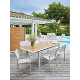 Table de jardin - Rectangulaire - Creme - Aluminium - 8/10 personnes - 187 / 247 x 100 cm - Louisiane II - PROLOISIRS