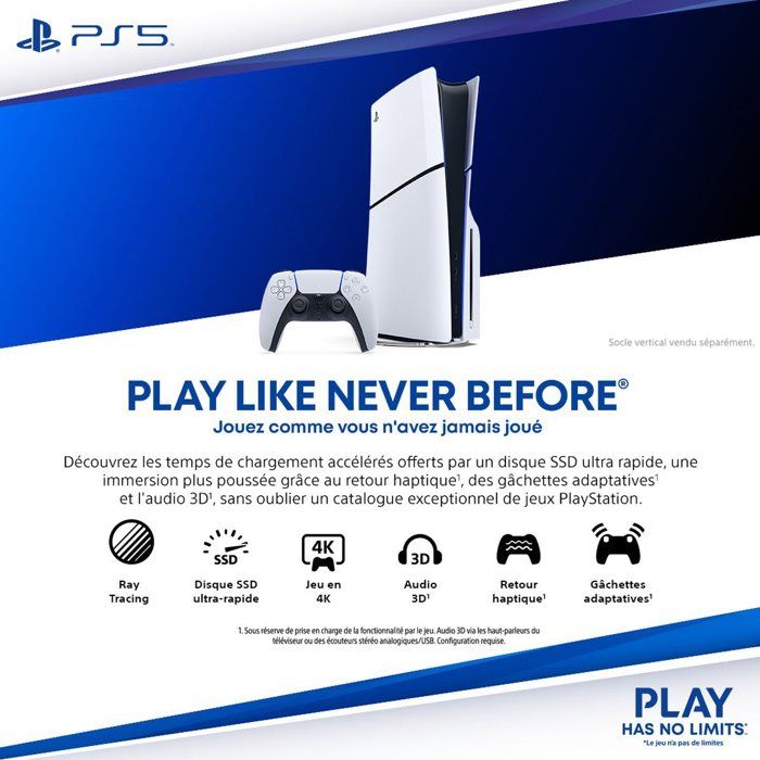Console PlayStation 5 - Edition Standard (Modele Slim avec lecteur CD)