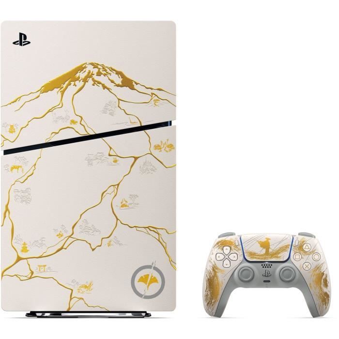 Console PS5 Standard - Édition limitée Ghost of Yotei - Gold + Jeu Ghost of Yotei (code de téléchargement)