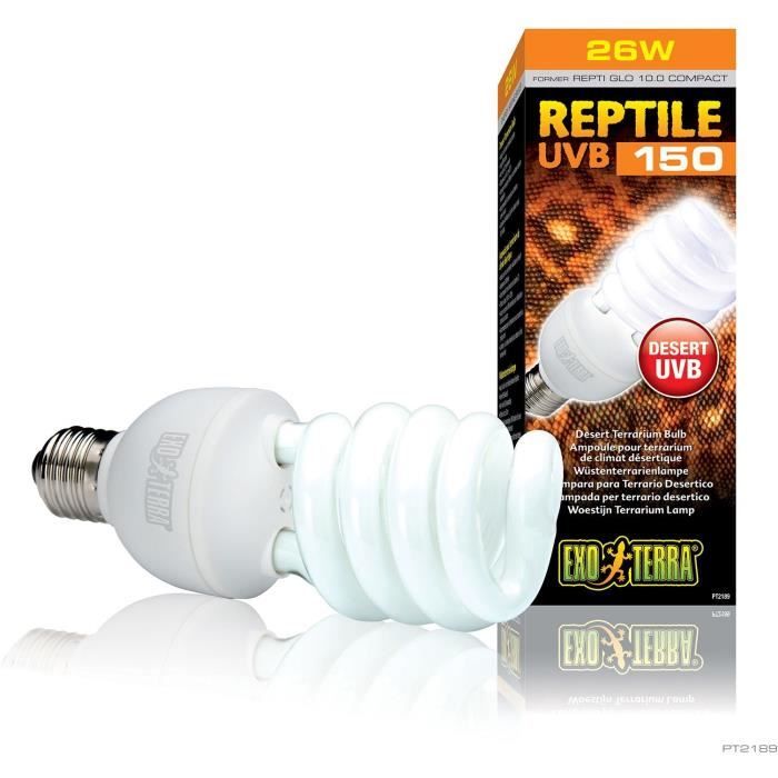 Ampoule fluocompacte UVB pour terrarium - EXO TERRA - Reptile UVB 150 - Climat désertique 26W