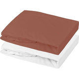 Lot 1 alese + 1 drap housse - P'TIT DODO - 60 x 120 cm - Blanc / Tomette