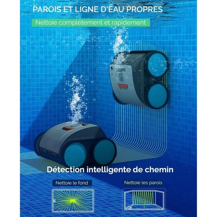 Robot de piscine - Bestway - Ruby - Autonome - nettoyage fond et parois - 8x4 m max