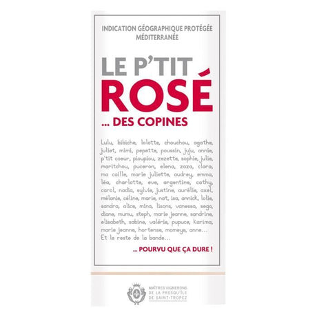 Le P'tit Rosé des Copines - Méditerranée - Vin rosé