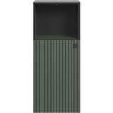 Meuble de salle de bain -  Rangement bas - Décor vert sauge et noir - L40 x H95 x P31cm - PURE BLISS