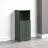 Meuble de salle de bain -  Rangement bas - Décor vert sauge et noir - L40 x H95 x P31cm - PURE BLISS