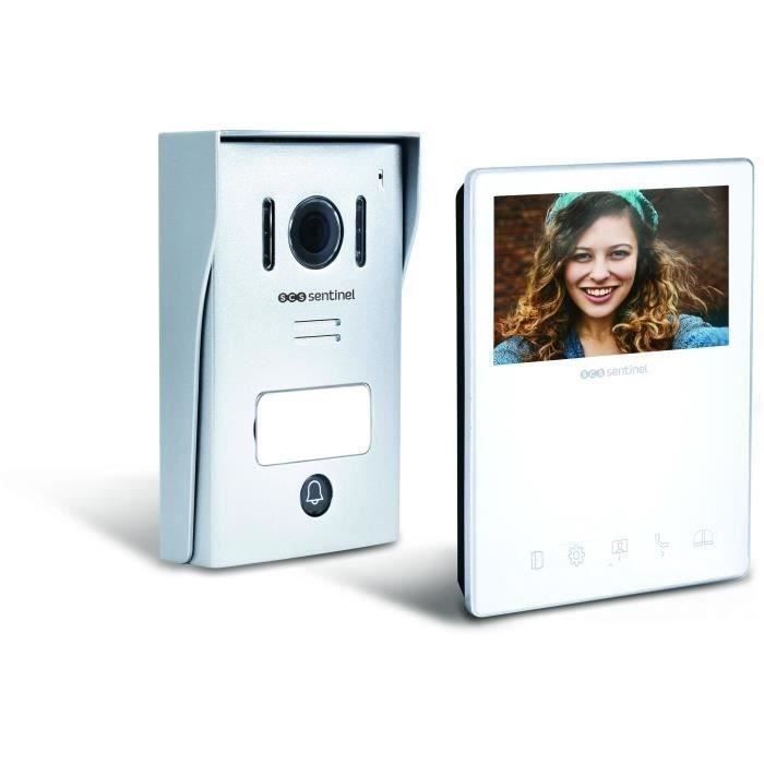 Interphone vidéo filaire, coloris blanc - VisioKit 4.3 - SCS SENTINEL - Garantie 3 ans