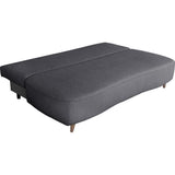 Canapé converible - 3 places - PYLA - Bouclette Noir - Coffre - 203 x 95 x 89 cm