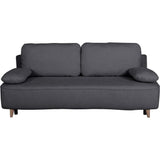 Canapé converible - 3 places - PYLA - Bouclette Noir - Coffre - 203 x 95 x 89 cm