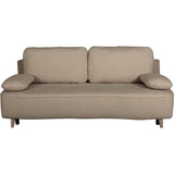 Canapé converible - 3 places - PYLA - Bouclette taupe - Coffre - 203 x 95 x 89 cm