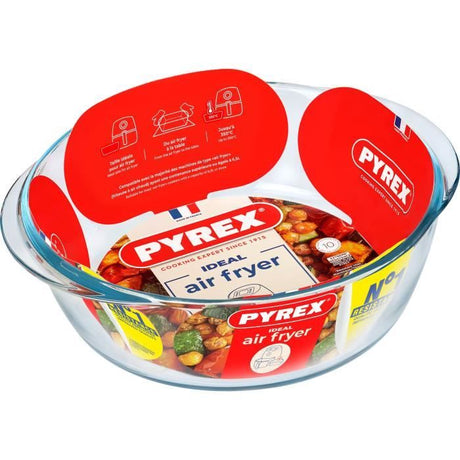 Plat air fryer - PYREX - 1450144 - Rond - En verre borosilicate - 26 cm