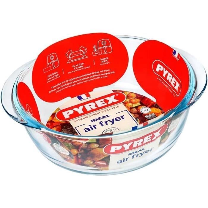 Plat air fryer - PYREX - 1450144 - Rond - En verre borosilicate - 26 cm