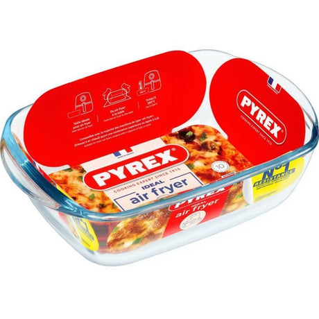 Plat air fryer - PYREX - 1450143 - Rectangulaire - En verre borosilicate - 23 x 15 cm