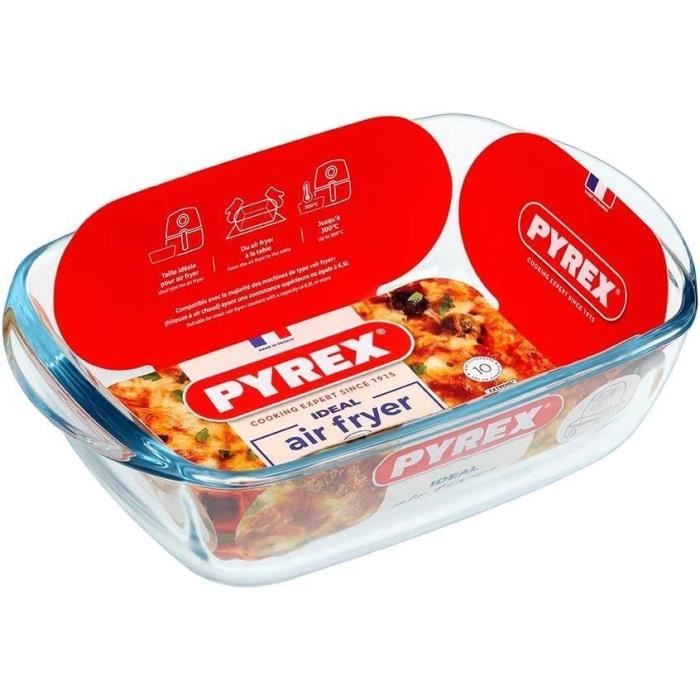 Plat air fryer - PYREX - 1450143 - Rectangulaire - En verre borosilicate - 23 x 15 cm