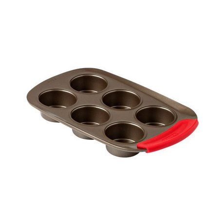 Moule ŕ muffin - PYREX - 1452001 - Rond - En acier carbonne - Antiadhésif - 6 trous