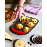 Moule ŕ muffin - PYREX - 1452001 - Rond - En acier carbonne - Antiadhésif - 6 trous