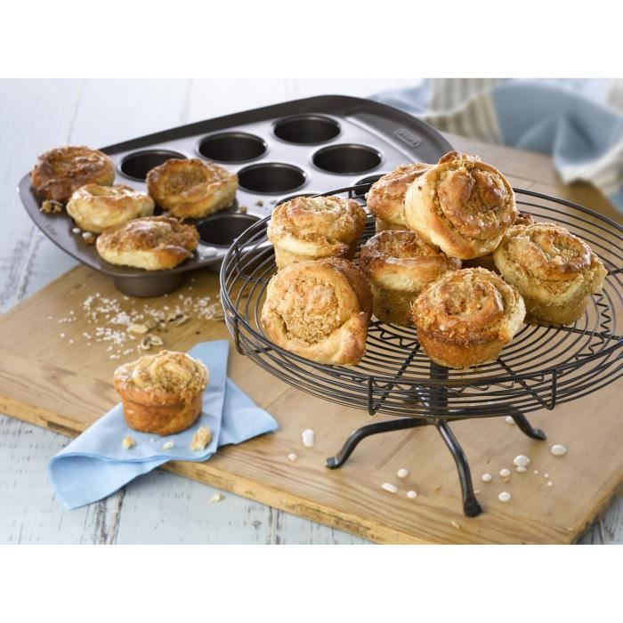Moule a muffin - PYREX - 1452002 - En acier carbonne - Antiadhésif - 12 trous