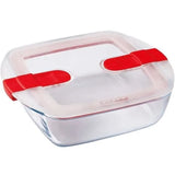 Boîte rectangulaire avec couvercle - PYREX - 1451021 - 20 x 17 cm - 1 L - Cook & Heat - Base en verre borosilicate