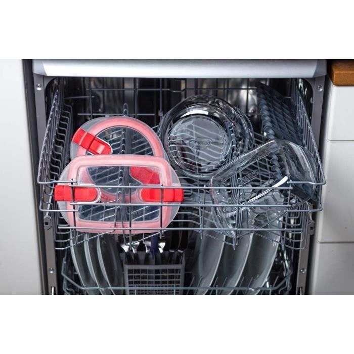 Boîte rectangulaire avec couvercle - PYREX - 1451025 - 28 x 20 cm - 2,5 L - Cook & Heat - Base en verre borosilicate