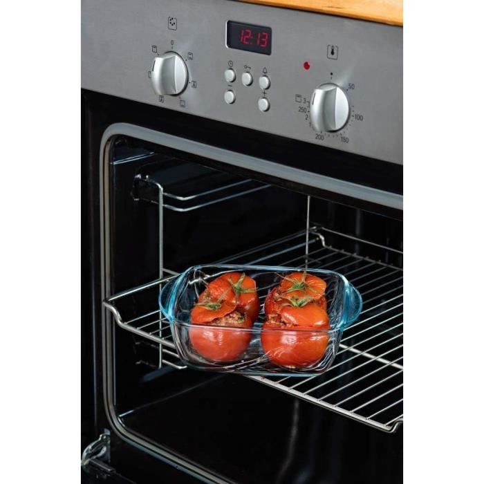 Boîte rectangulaire avec couvercle - PYREX - 1451022 - 25 x 22 cm - 2,2 L - Cook & Heat - Base en verre borosilicate