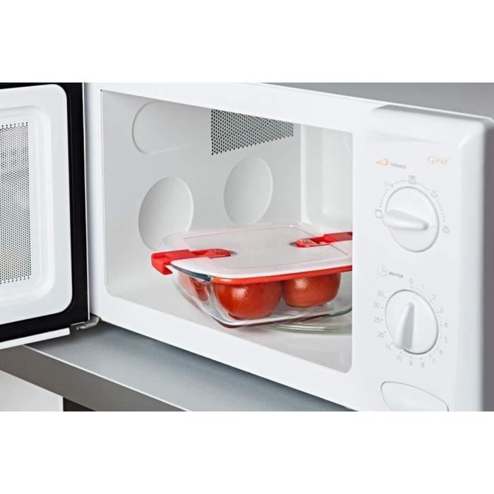 Boîte rectangulaire avec couvercle - PYREX - 1451022 - 25 x 22 cm - 2,2 L - Cook & Heat - Base en verre borosilicate