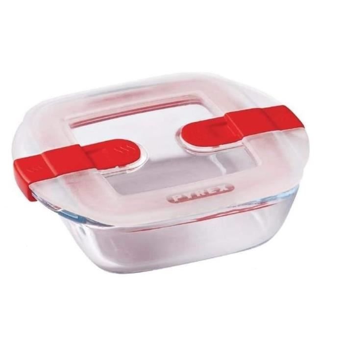 Boîte rectangulaire avec couvercle - PYREX - 1451022 - 25 x 22 cm - 2,2 L - Cook & Heat - Base en verre borosilicate