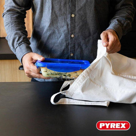 Lot de 2 boîtes de conservation carrées - PYREX - COOK & GO - Hermétique - 0,8 L et 1,9 L - Verre