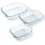 Lot de 3 plats a four - PYREX - Verre - Rectangulaire - Irrésistible - 20-25-28 cm