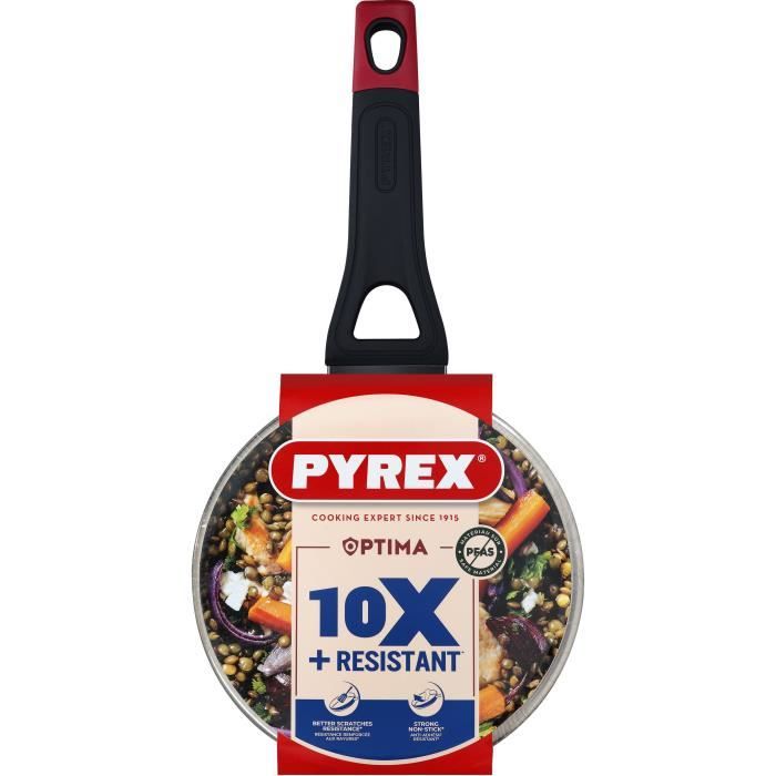 Casserole + couvercle - PYREX - 1455031 - Antiadhésif - 18 cm - Sans PFAS