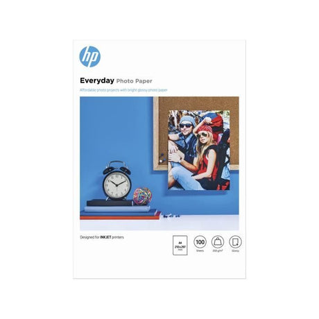 Papier photo brillant HP Everyday - 100 feuilles/A4/210 x 297 mm - Polyvalent 200 g/m˛