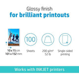 Papier photo brillant HP Everyday - 100 feuilles/A4/210 x 297 mm - Polyvalent 200 g/m˛