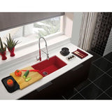 Planche a découper en bambou - JOCCA - Plateau en plastique - 36 x 27,5 x 4 cm - Naturel et noir