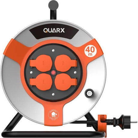 Enrouleur - QUARX - Chantier - 40m, H07RN-F. 3G2,5mm˛, tambour métallique