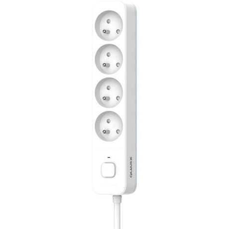 Multiprise - QUARX - 4 prises - Avec 3 ports USB, câble 1,5m