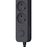 Multiprise - QUARX - 4 prises - Avec 3 ports USB, câble 1,5m