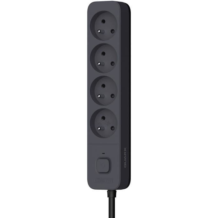 Multiprise - QUARX - 4 prises - Avec 3 ports USB, câble 1,5m