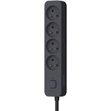 Multiprise - QUARX - 4 prises - Avec 3 ports USB, câble 1,5m