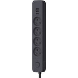 Multiprise - QUARX - 4 prises - Avec 3 ports USB, câble 1,5m