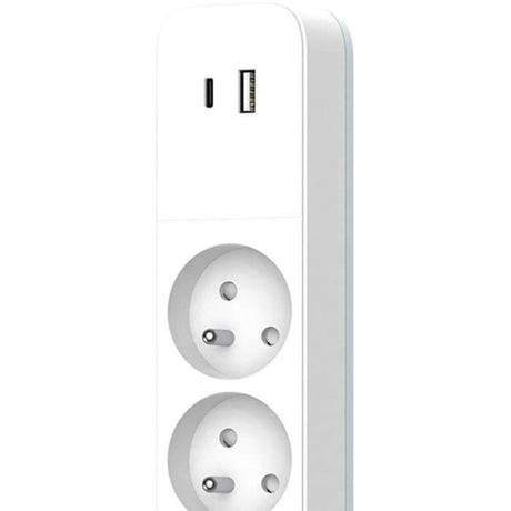 Multiprise - QUARX - 4 prises - Avec USB Type C et USB A, câble 1,5m